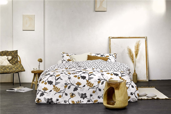Walra - Dekbedovertrek Dots & Flowers - 240x220 - Wit