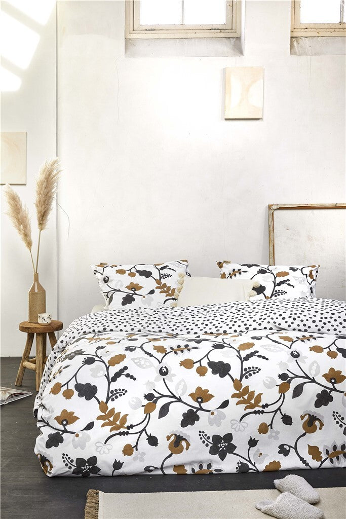 Walra - Dekbedovertrek Dots & Flowers - 240x220 - Wit