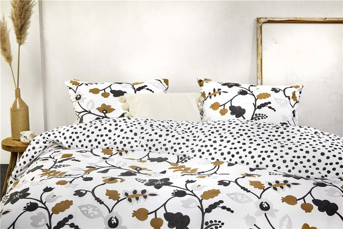 Walra - Dekbedovertrek Dots & Flowers - 240x220 - Wit