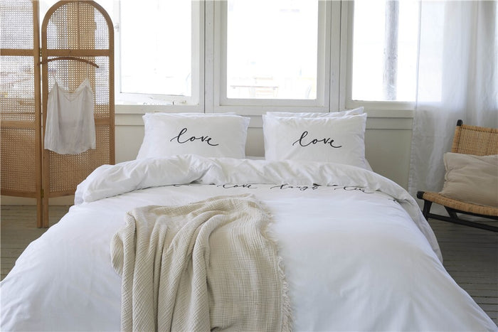Walra - Dekbedovertrek Lively Love - 200x220 - Wit