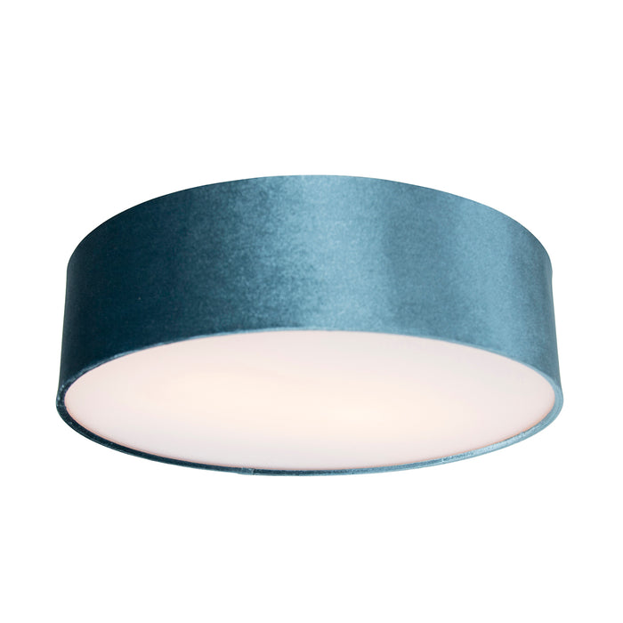 QAZQA Moderne plafondlamp blauw 40 cm met gouden binnenkant - Drum