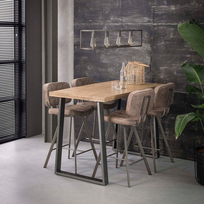 D - Hoyz - Bartafel Massief - 135x70x92 - Trapeziumvormig - Bruin