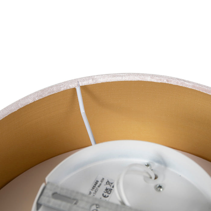 QAZQA Moderne plafondlamp roze 30 cm met gouden binnenkant - Drum