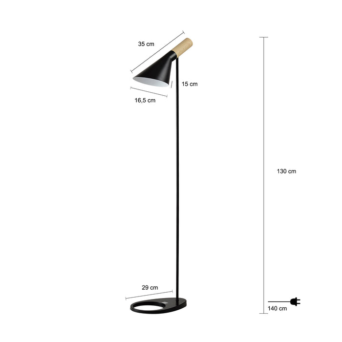 QUVIO Vloerlamp driehoek zwart - QUV5036L-BLACK