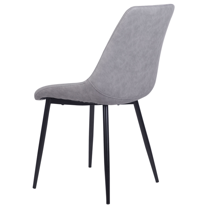 Beliani - MARIBEL - Eetkamerstoel - Lichtgrijs - Kunstleer