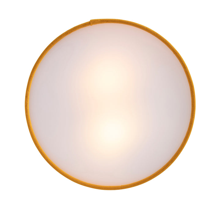 QAZQA Moderne plafondlamp oker 30 cm met gouden binnenkant - Drum
