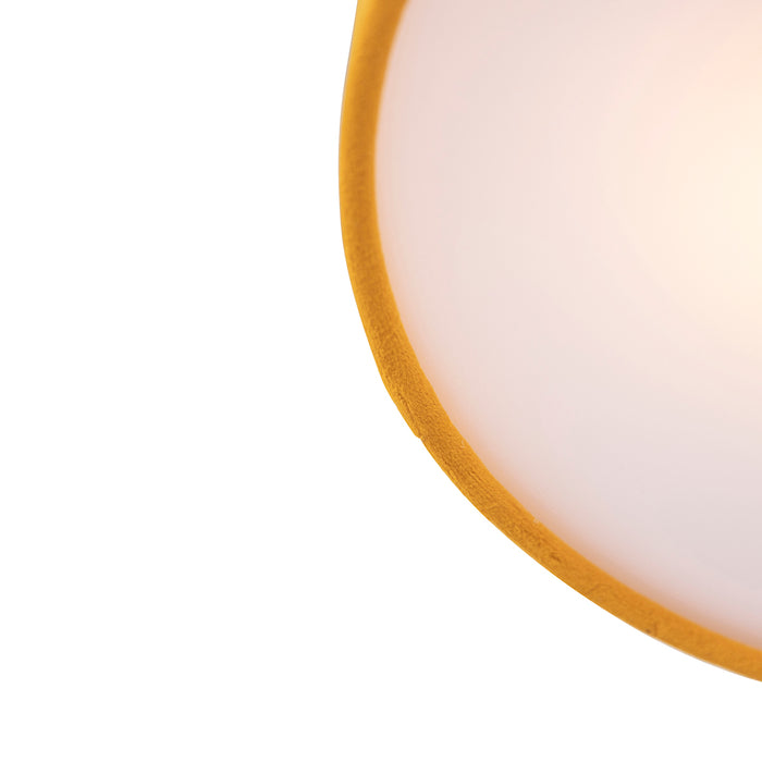 QAZQA Moderne plafondlamp oker 30 cm met gouden binnenkant - Drum