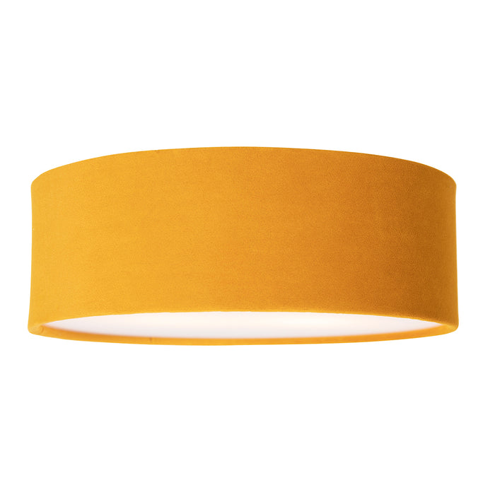 QAZQA Moderne plafondlamp oker 30 cm met gouden binnenkant - Drum