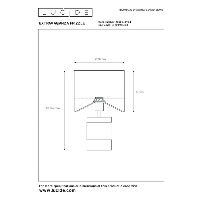 Lucide EXTRAVAGANZA FRIZZLE Tafellamp - Geel