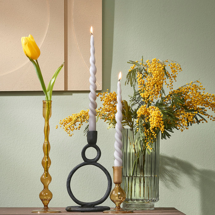 Mica Decorations Pitch Kandelaar - H23,5 x Ø13,5 cm - Zwart