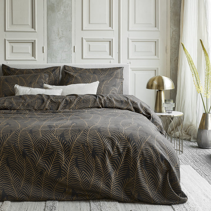 Damai Bellezza - Dekbedovertrek - Satijn - 240x200|220 cm - Off Black