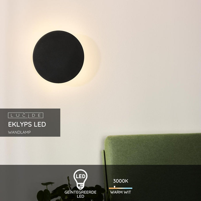 Lucide EKLYPS LED Wandlamp - Zwart