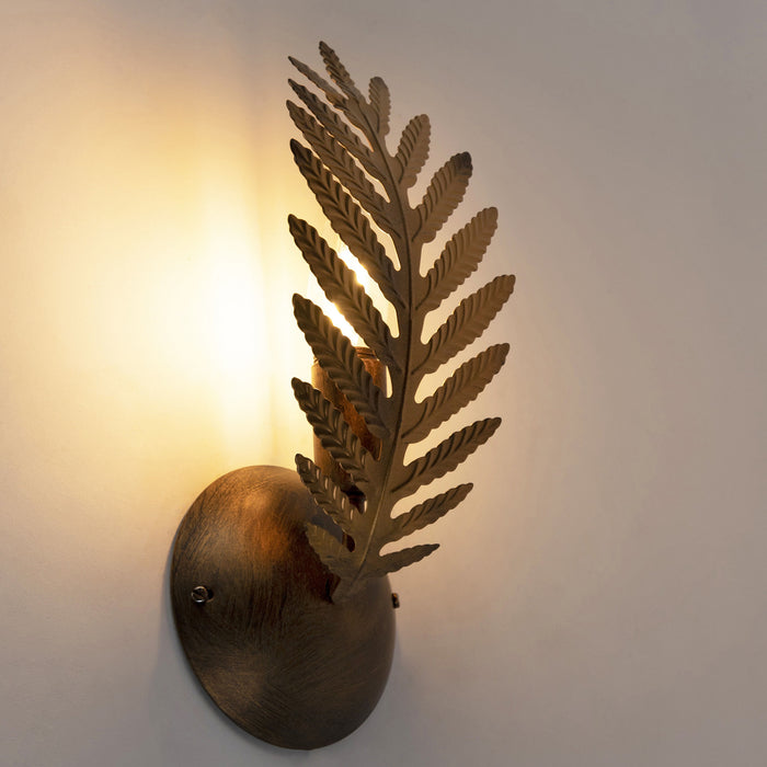 Ylumen Wandlamp Palm 1 blad H 32 cm goud bruin