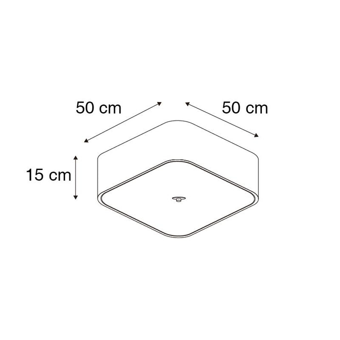 QAZQA Plafondlamp drum jute - Wit - Modern - L 500mm