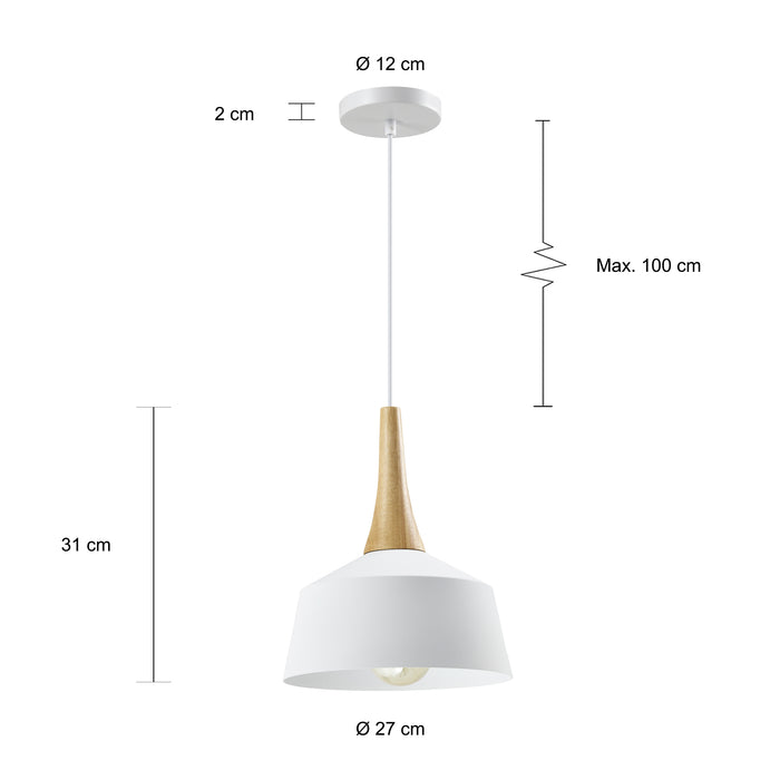QUVIO Hanglamp rond wit - QUV5156L-WHITE