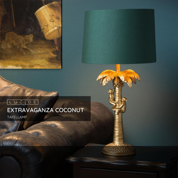 Lucide EXTRAVAGANZA COCONUT Tafellamp - Mat Goud | Messing