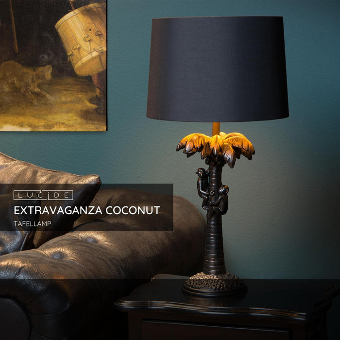 Lucide EXTRAVAGANZA COCONUT Tafellamp - Zwart