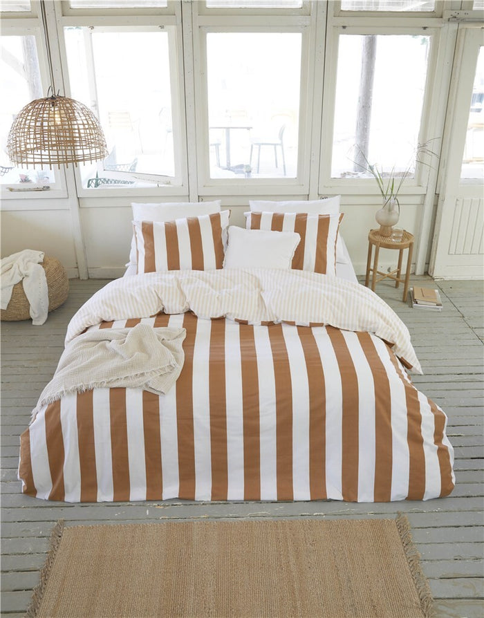 Walra - Dekbedovertrek Classic Stripe - 140x220 - Cognac