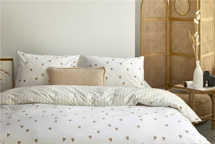 Walra - Dekbedovertrek Lost Hearts - 140x220 - Wit