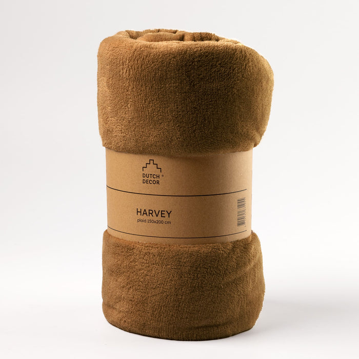 Dutch Decor plaid HARVEY - 150x200 cm Tobacco Brown