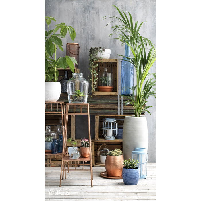 Mica Decorations Rioja Glazen Fles - H75 x Ø18 cm - Lichtblauw