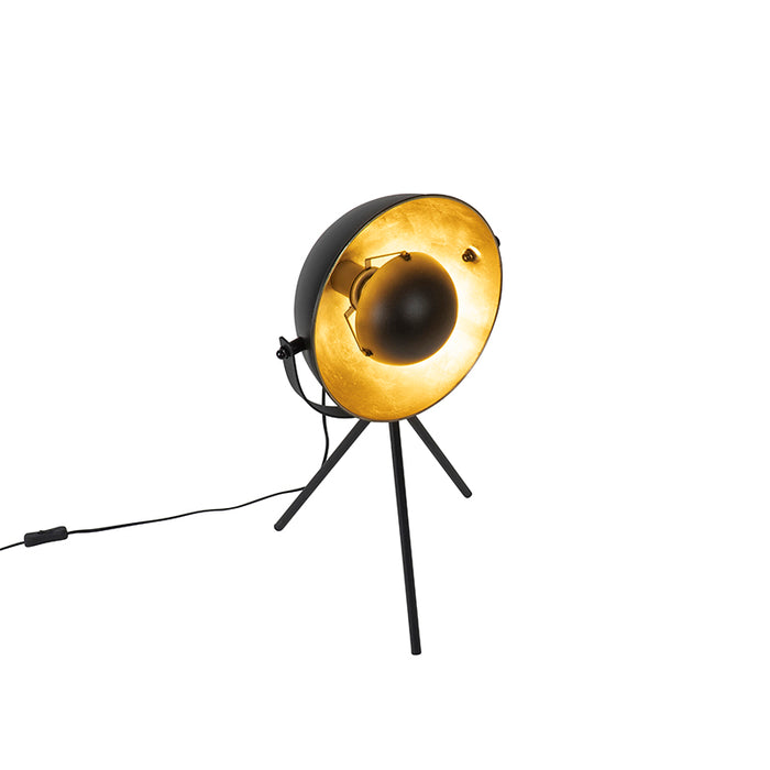 QAZQA Tafellamp zwart met goud 63,3 cm tripod verstelbaar - Magnax