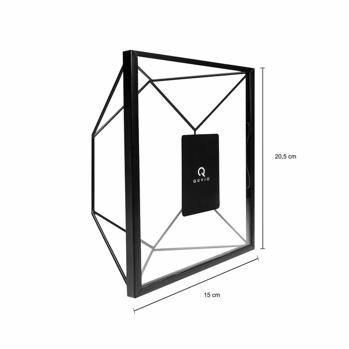 QUVIO Fotolijstje hexagon 15x15 cm + 15x20,5 cm + 17,5x23 cm - Zwart