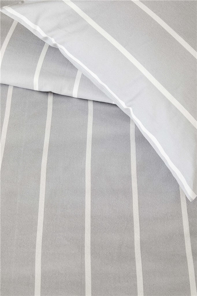 Walra - Dekbedovertrek Preppy Pinstripe - 140x220 - Grijs