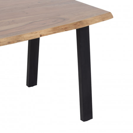 Giga Meubel - Eettafel Acaciahout - 160x90x77cm - Zwart Metaal - Lars