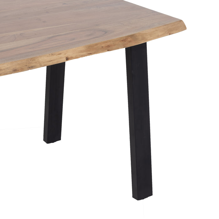 Giga Meubel - Eettafel Acaciahout - 160x90x77cm - Zwart Metaal - Lars