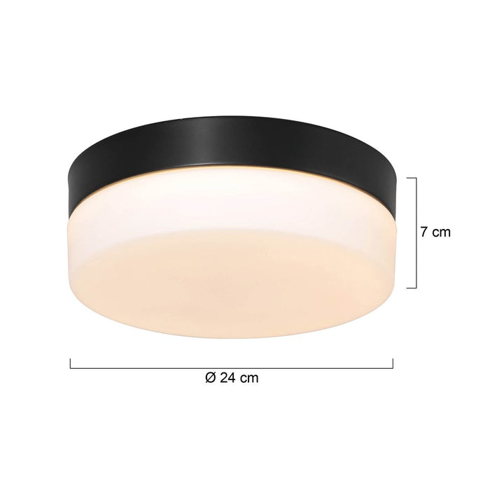 Steinhauer Plafondlamp Ikaro Ø 24 cm IP44 zwart