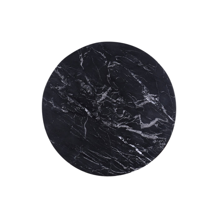 Giga Meubel - Salontafel Marmer Rond - Zwart - 70x70x38cm - Glitzie