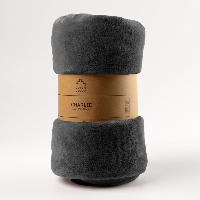 Dutch Decor plaid CHARLIE - 200x220 cm Charcoal Gray