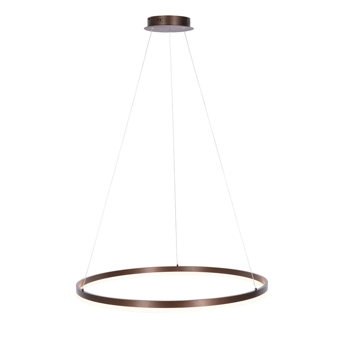 QAZQA Hanglamp donkerbrons 80 cm incl. LED 3-staps dimbaar - Anello