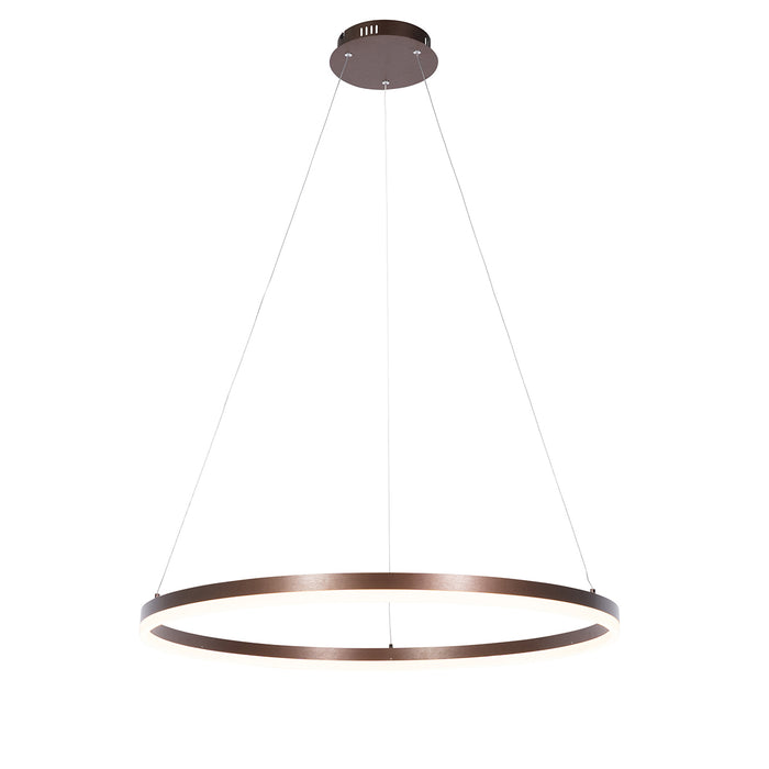 QAZQA Hanglamp donkerbrons 80 cm incl. LED 3-staps dimbaar - Anello