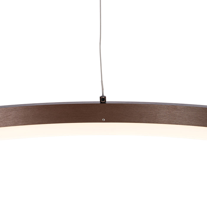 QAZQA Hanglamp donkerbrons 80 cm incl. LED 3-staps dimbaar - Anello