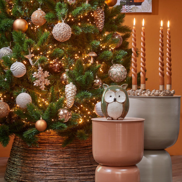 House of Seasons Kerstboommand - H21 x Ø50 cm - Wilgentakken - Bruin