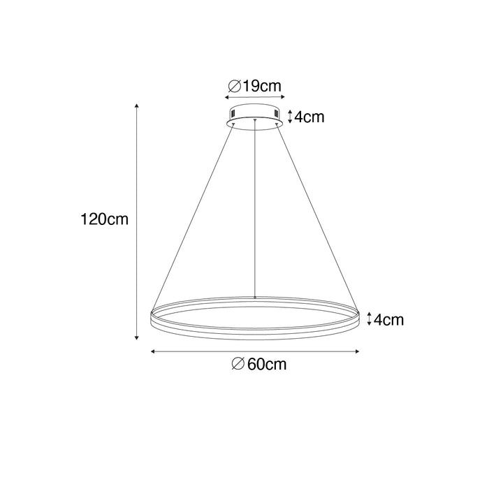 QAZQA Design hanglamp wit 60 cm incl. LED 3-staps dimbaar - Anello