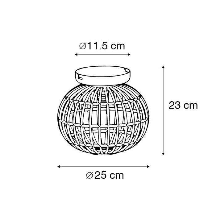 QAZQA Landelijke plafondlamp bamboe 25 cm - Canna