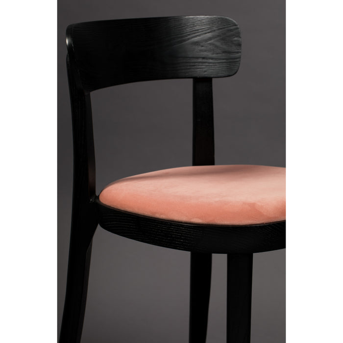 Dutchbone Brandon Stoel Zwart|Roze - Set van 2
