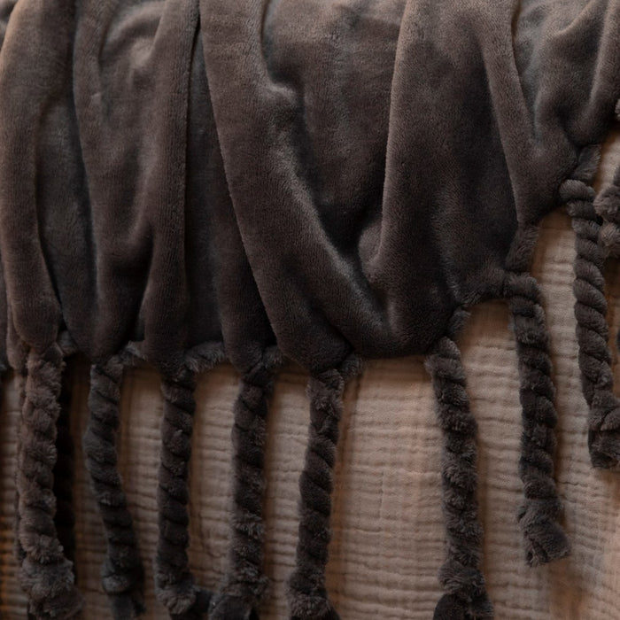 Dutch Decor plaid FLORIJN - 150x200 cm Charcoal Gray