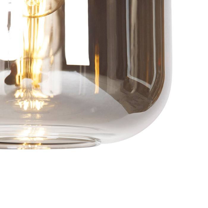 QAZQA Design hanglamp zwart met goud en smoke glas 4-lichts - Zuzanna