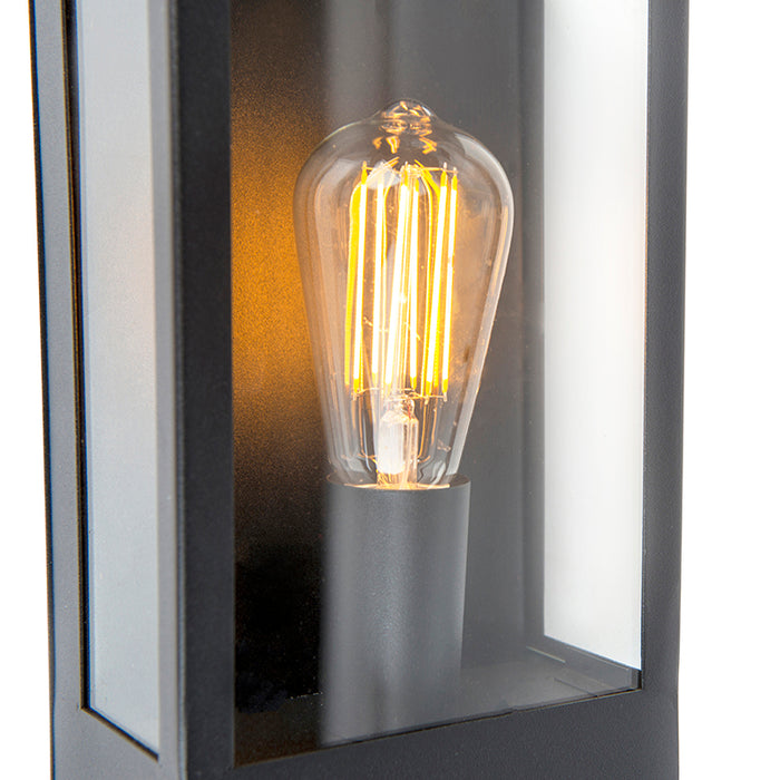 QAZQA Buiten wandlamp zwart met schemersensor - Rotterdam