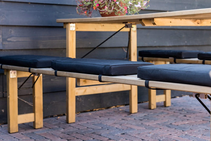 MaximaVida picknicktafelkussen Havana zwart 55 x 27,5 x 5 cm 6 stuks