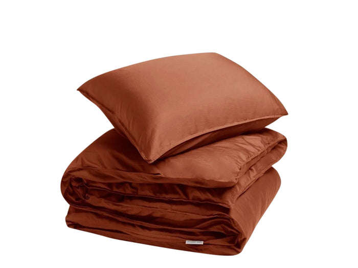 Yumeko overtrekset gewassen katoen satijn bronze 140x220 + 1|60x70