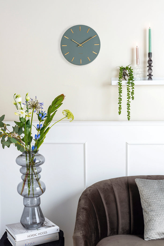 Karlsson Wandklok Charm - Jungle Groen|Goud - Ø30cm