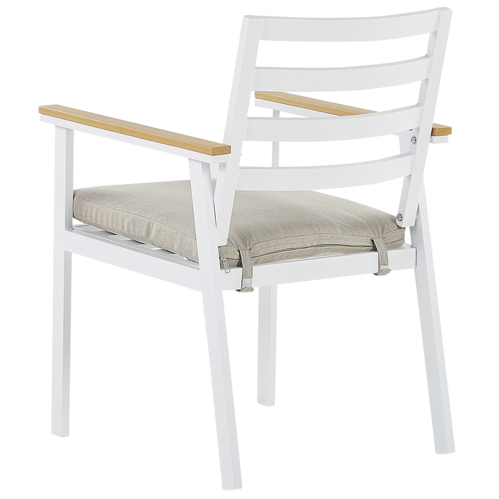 Beliani - CAVOLI - Tuinset voor 4 - Wit|Beige - Aluminium