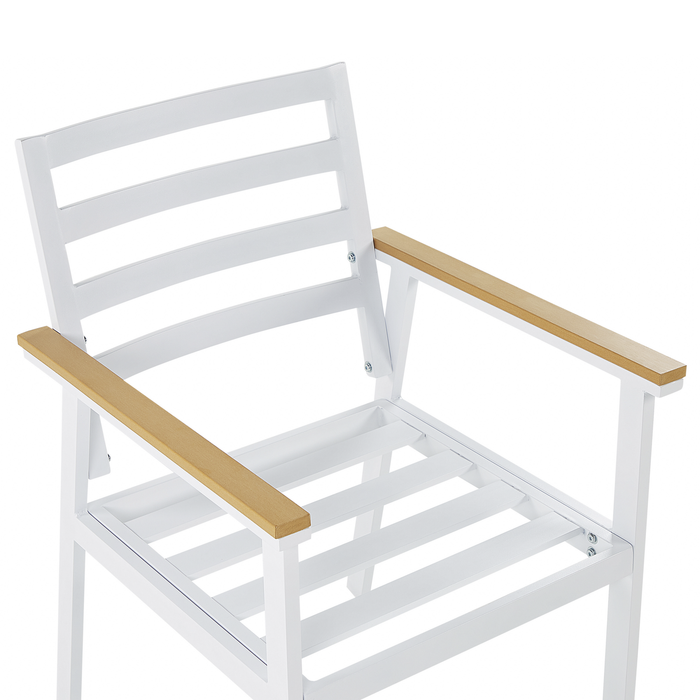 Beliani - CAVOLI - Tuinset voor 4 - Wit|Beige - Aluminium