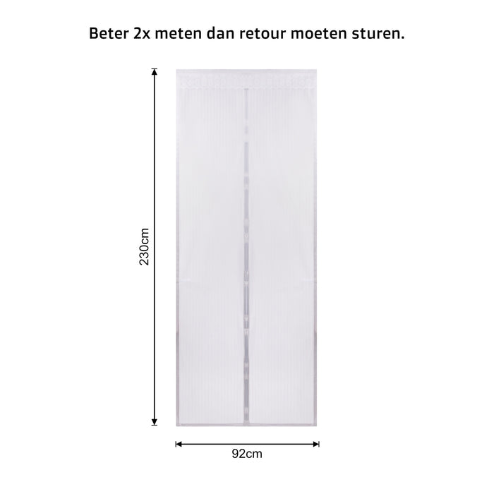 O’DADDY® Deurgordijn – Vliegengordijn Magnetisch - 92x230cm – hor Wit