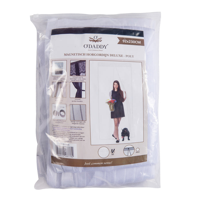 O’DADDY® Deurgordijn – Vliegengordijn Magnetisch - 92x230cm – hor Wit